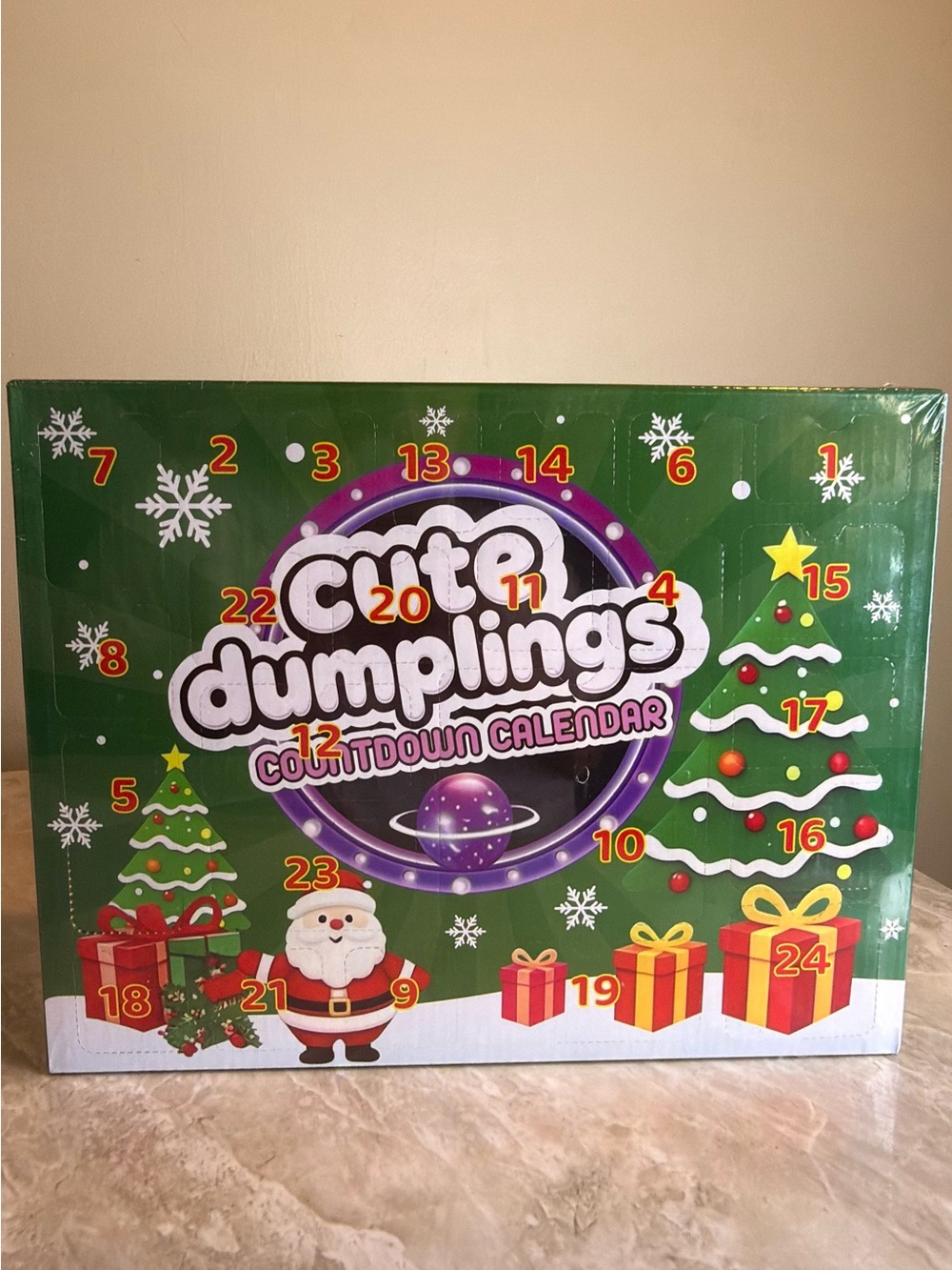 Green Countdown Calendar - Festive Holiday Advent
